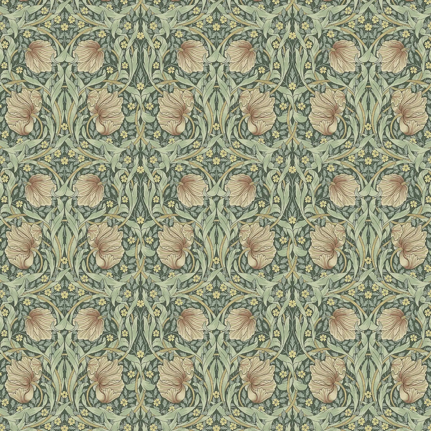 William Morris 100% Cotton Furnishing Weight Side-Matching Printed Panama Fabric | European Produced 55" (140cm) Wide 220gsm – Sold by the Meter