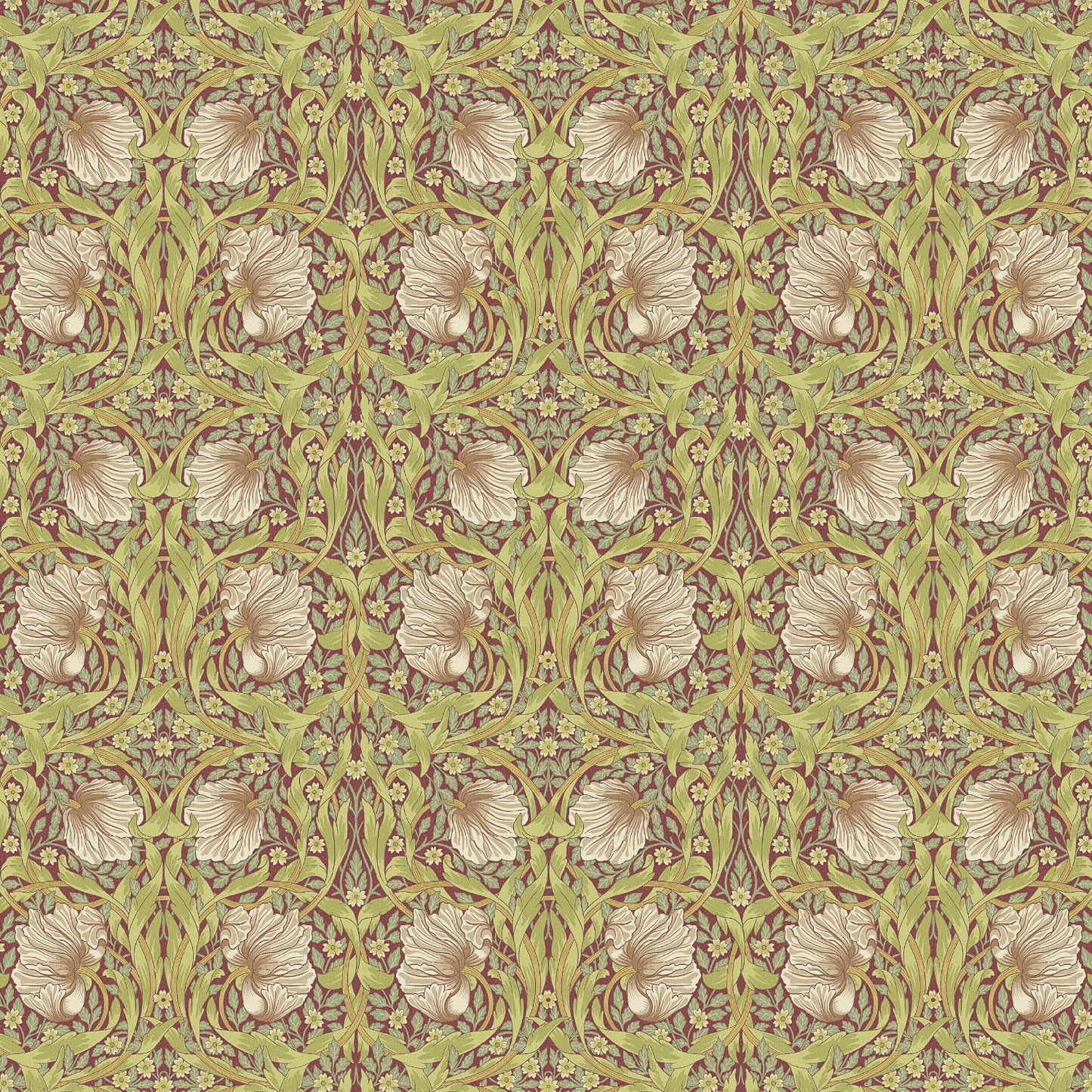 William Morris 100% Cotton Furnishing Weight Side-Matching Printed Panama Fabric | European Produced 55" (140cm) Wide 220gsm – Sold by the Meter