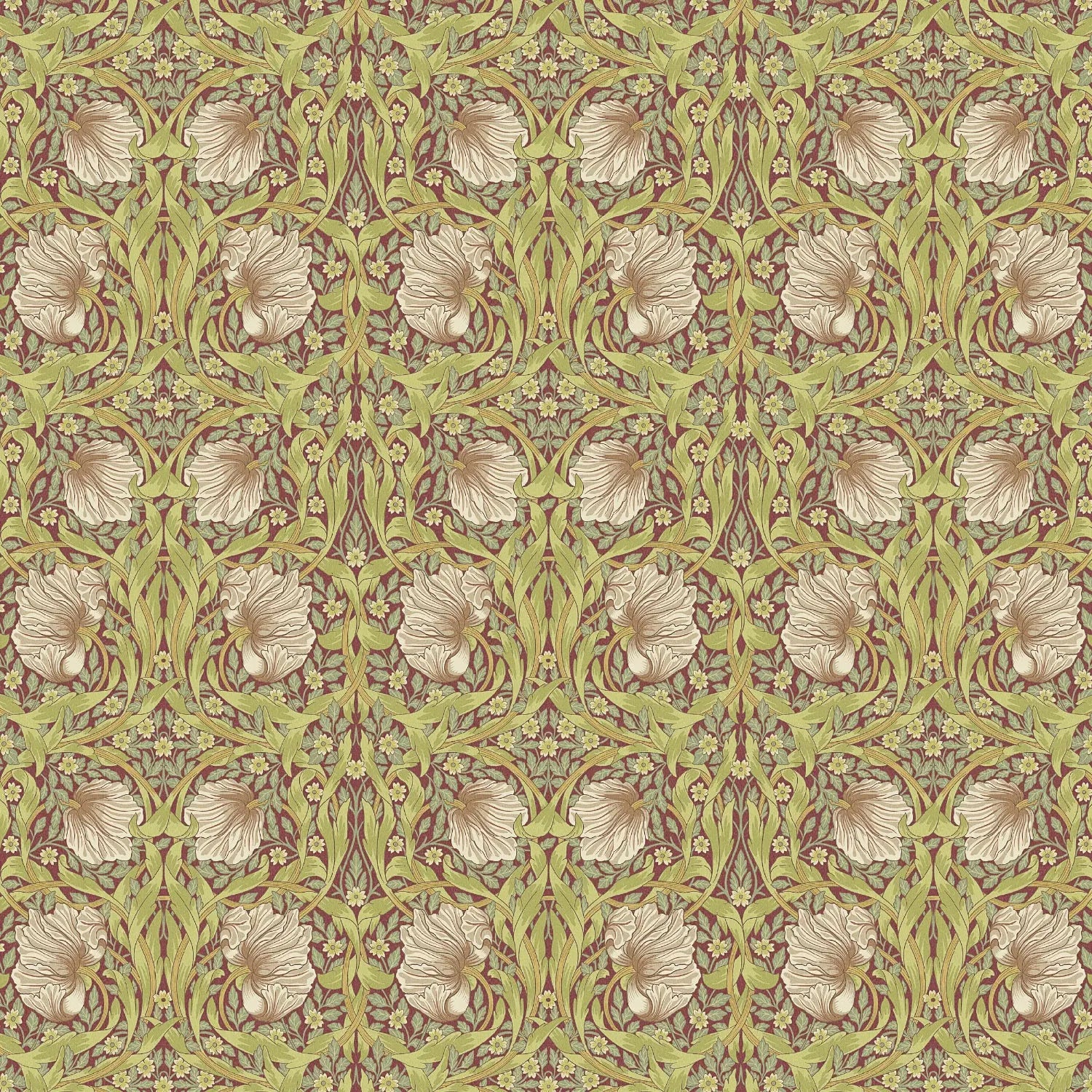 William Morris 100% Cotton Furnishing Weight Side-Matching Printed Panama Fabric | European Produced 55" (140cm) Wide 220gsm – Sold by the Meter