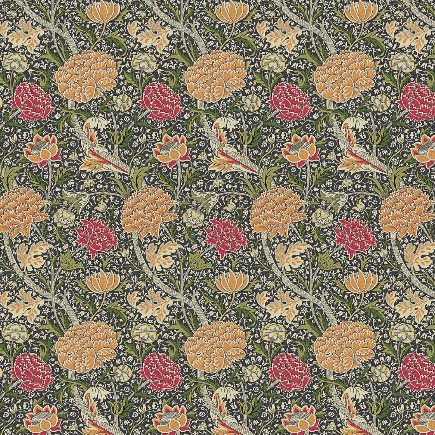 William Morris 100% Cotton Furnishing Weight Side-Matching Printed Panama Fabric | European Produced 55" (140cm) Wide 220gsm – Sold by the Meter