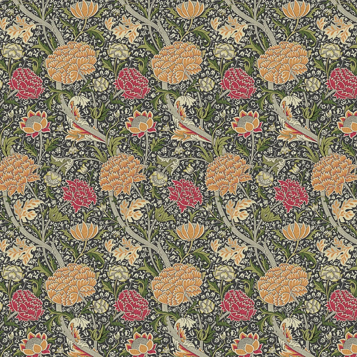 William Morris 100% Cotton Furnishing Weight Side-Matching Printed Panama Fabric | European Produced 55" (140cm) Wide 220gsm – Sold by the Meter