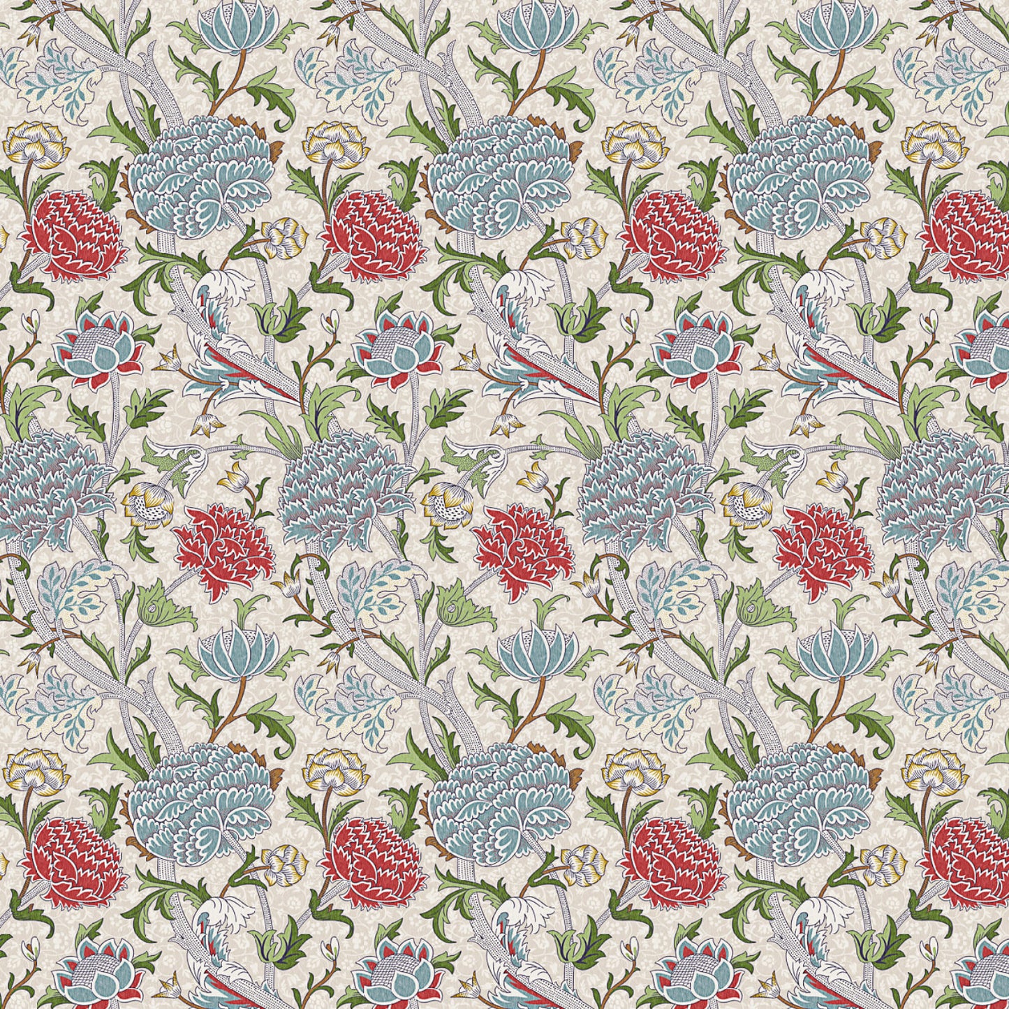 William Morris 100% Cotton Furnishing Weight Side-Matching Printed Panama Fabric | European Produced 55" (140cm) Wide 220gsm – Sold by the Meter