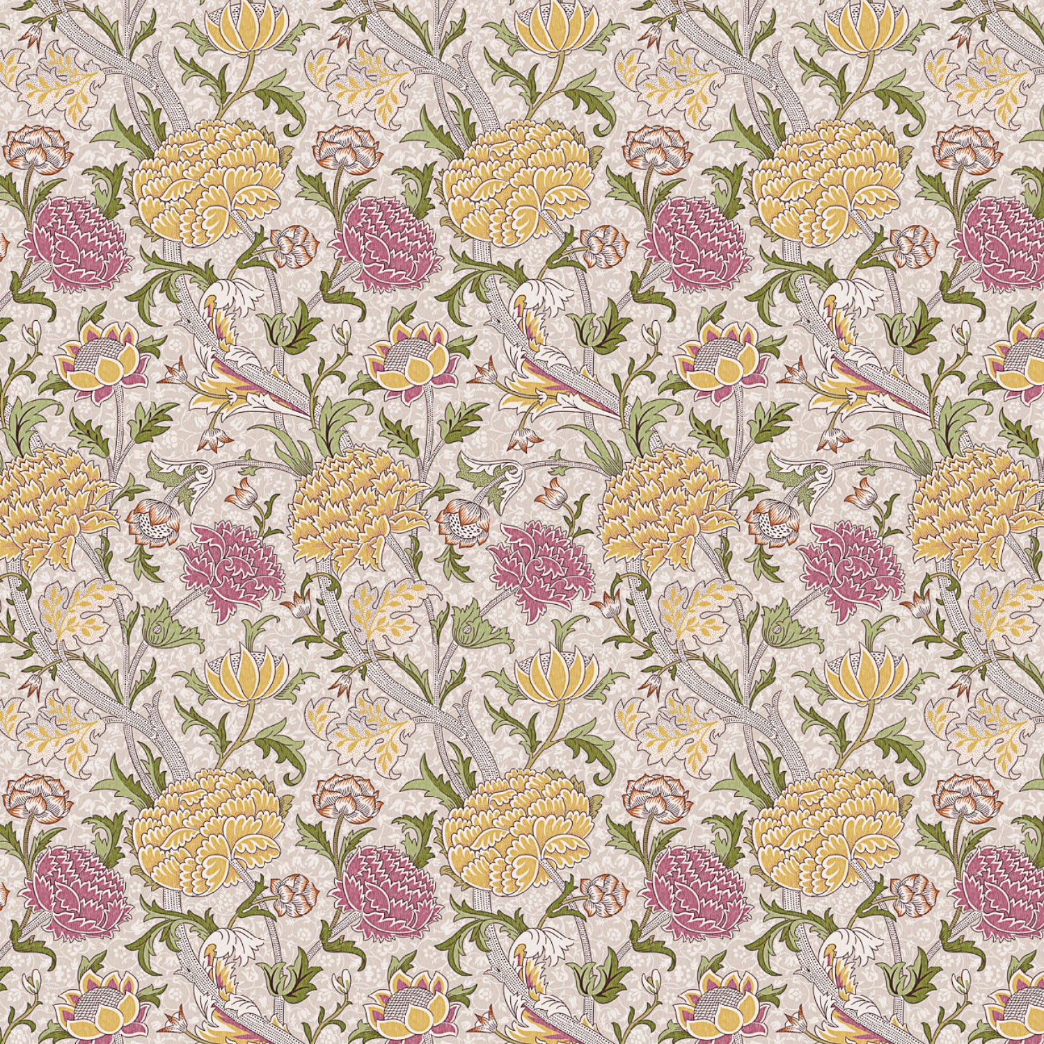 William Morris 100% Cotton Furnishing Weight Side-Matching Printed Panama Fabric | European Produced 55