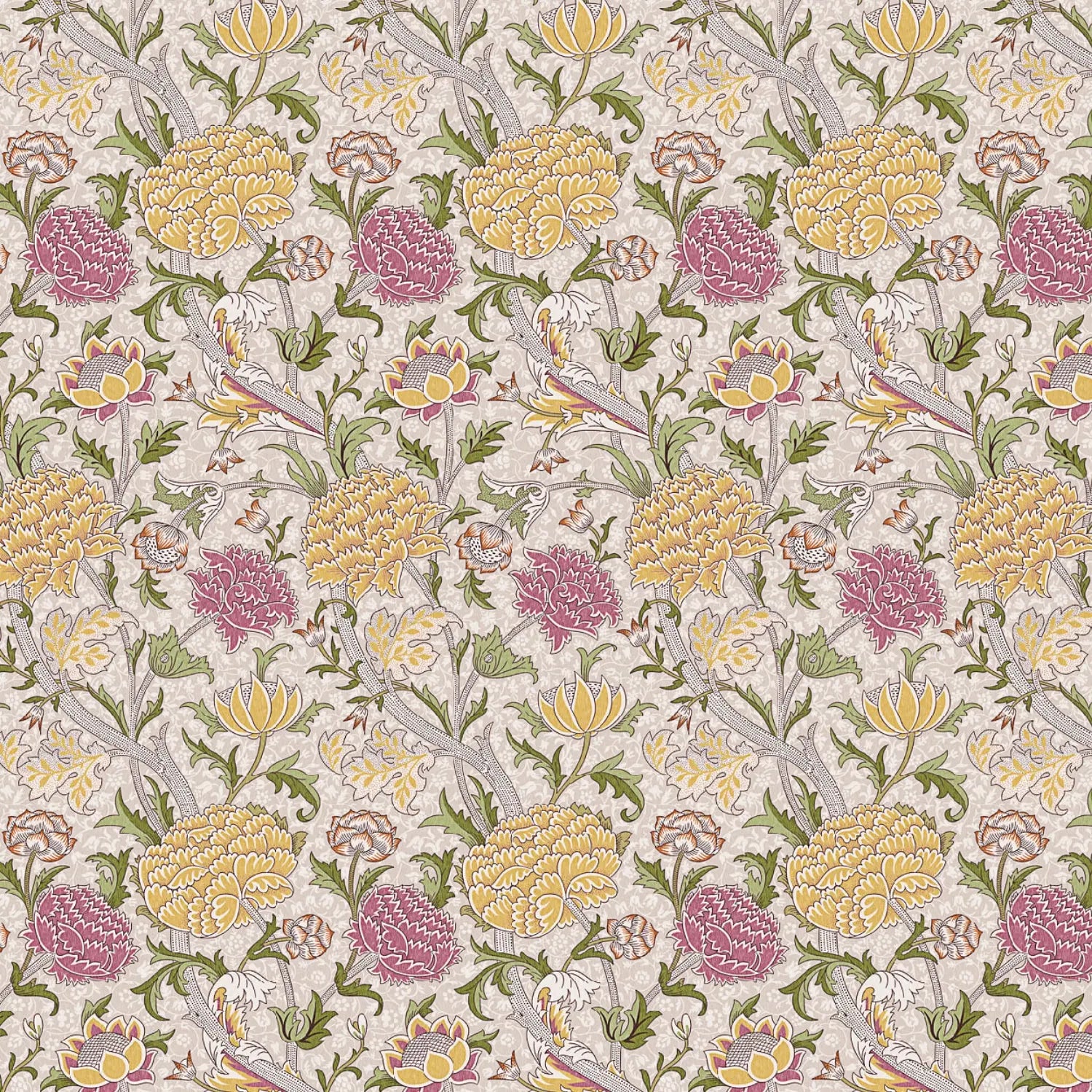 William Morris 100% Cotton Furnishing Weight Side-Matching Printed Panama Fabric | European Produced 55" (140cm) Wide 220gsm – Sold by the Meter