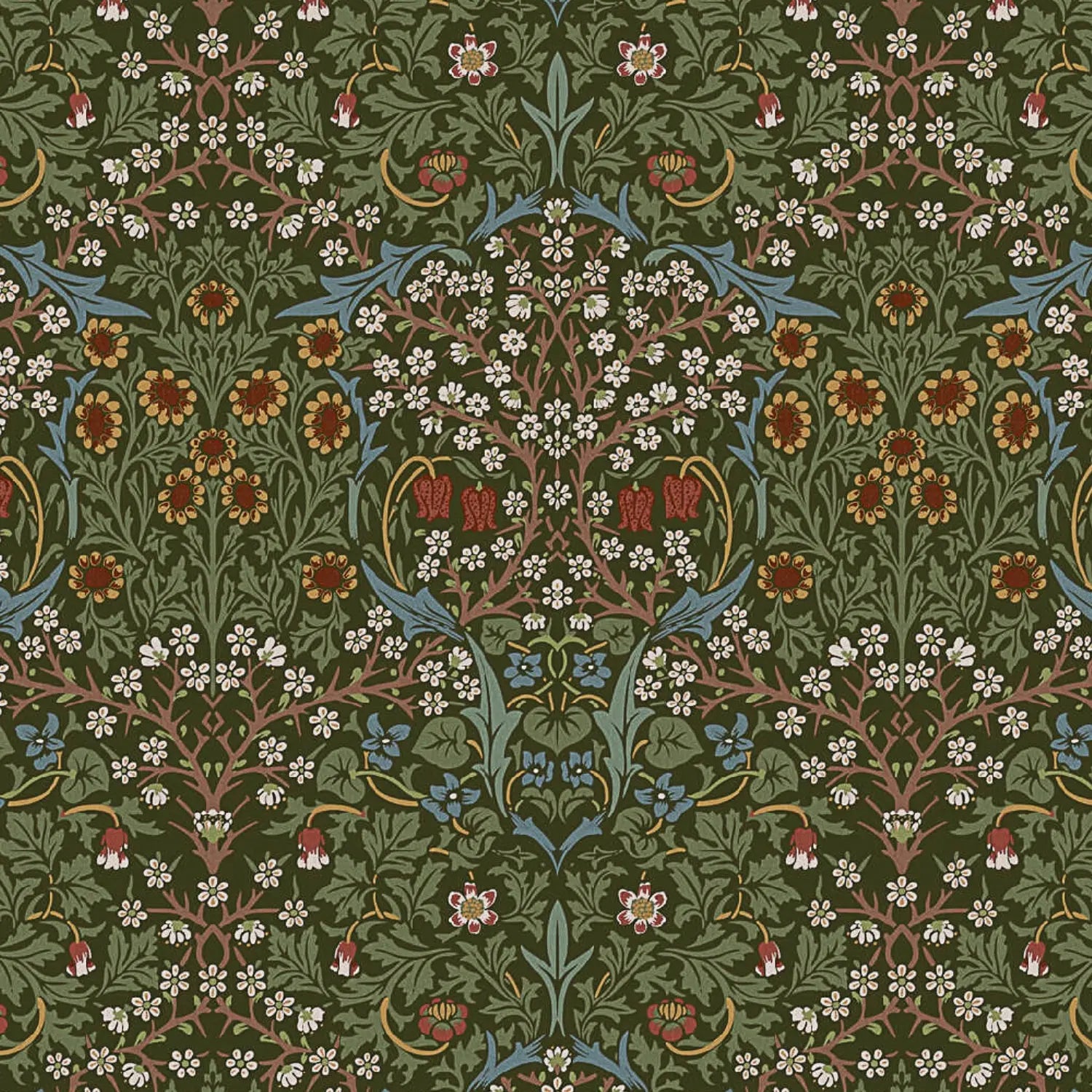 William Morris 100% Cotton Furnishing Weight Side-Matching Printed Panama Fabric | European Produced 55" (140cm) Wide 220gsm – Sold by the Meter