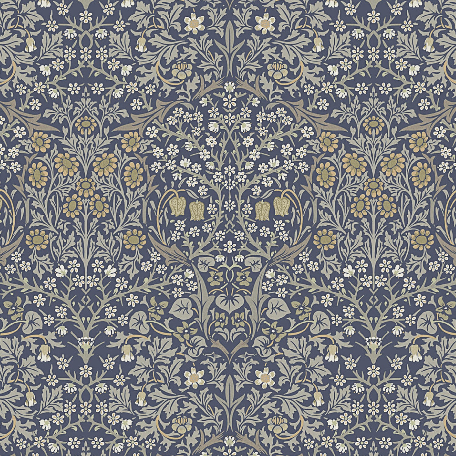 William Morris 100% Cotton Furnishing Weight Side-Matching Printed Panama Fabric | European Produced 55
