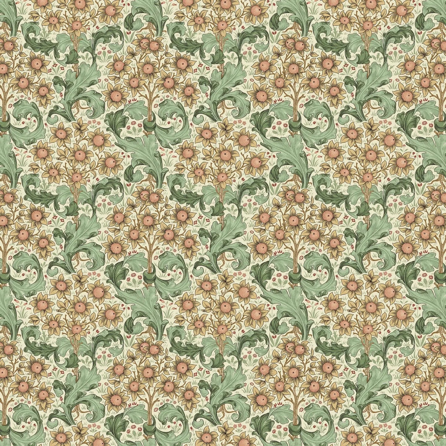 William Morris Design Coated Cotton Fabric | Waterproof Acrylic & Teflon Coated 100% Cotton 55" (140cm) Wide – Sold by the Meter
