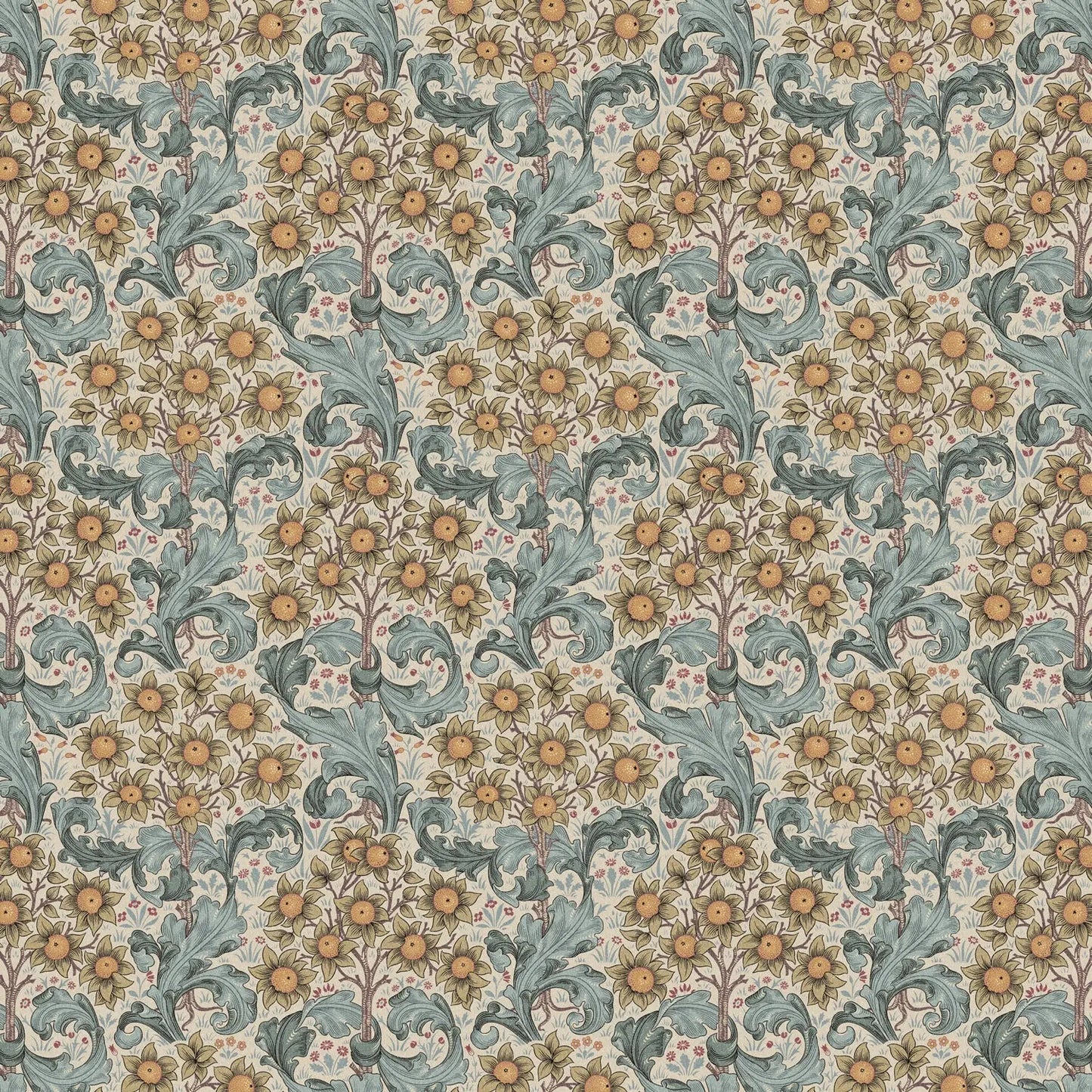 William Morris Design Coated Cotton Fabric | Waterproof Acrylic & Teflon Coated 100% Cotton 55" (140cm) Wide – Sold by the Meter