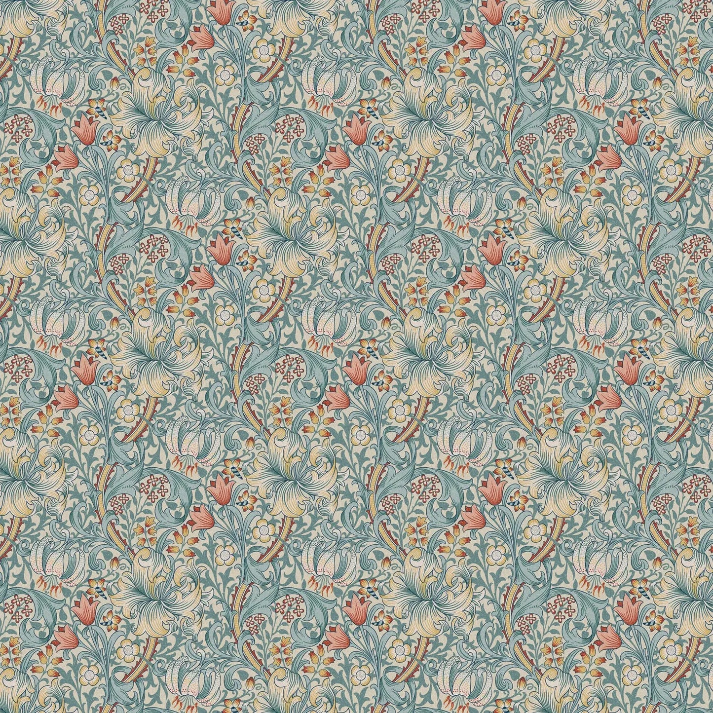 William Morris Design Coated Cotton Fabric | Waterproof Acrylic & Teflon Coated 100% Cotton 55" (140cm) Wide – Sold by the Meter