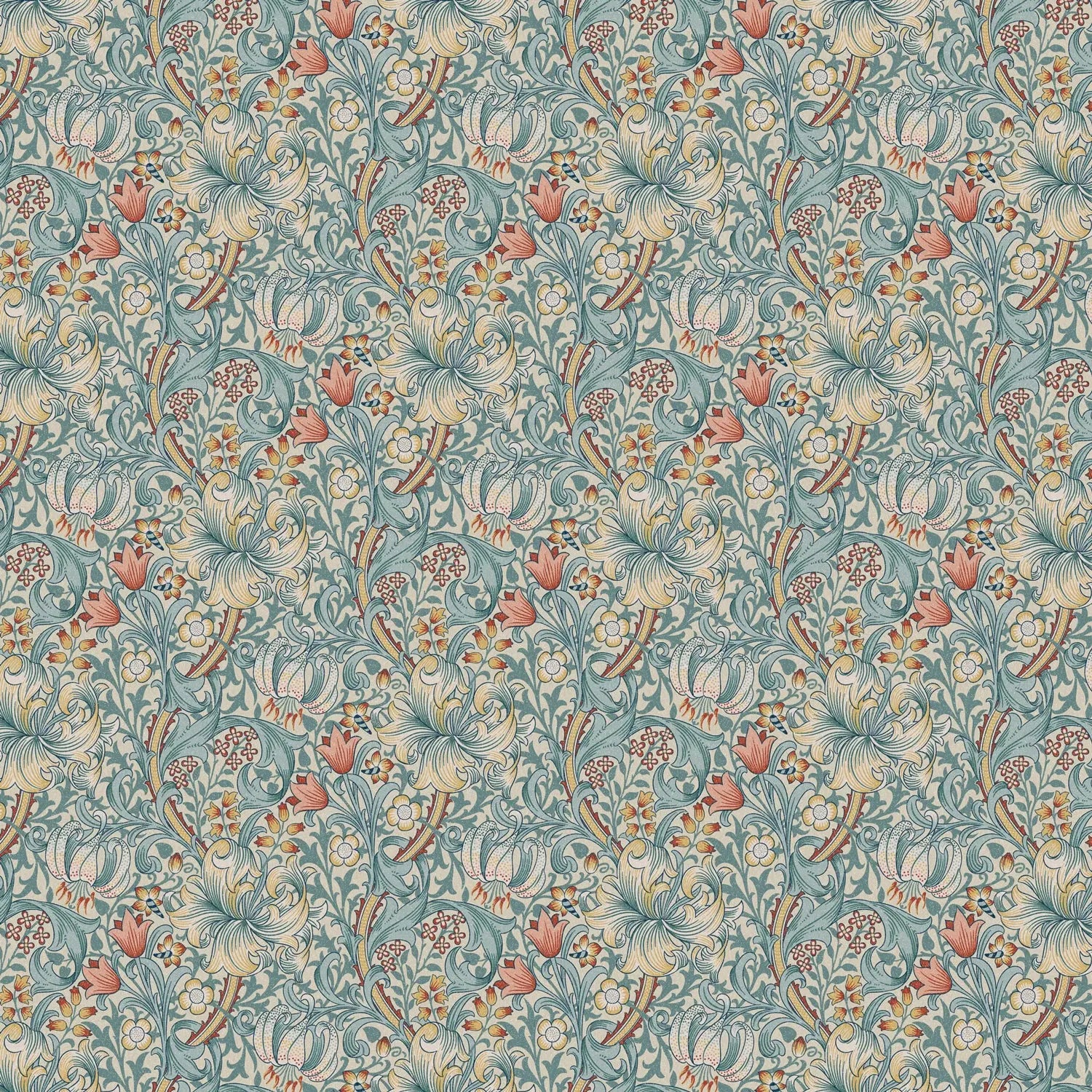 William Morris Design Coated Cotton Fabric | Waterproof Acrylic & Teflon Coated 100% Cotton 55" (140cm) Wide – Sold by the Meter