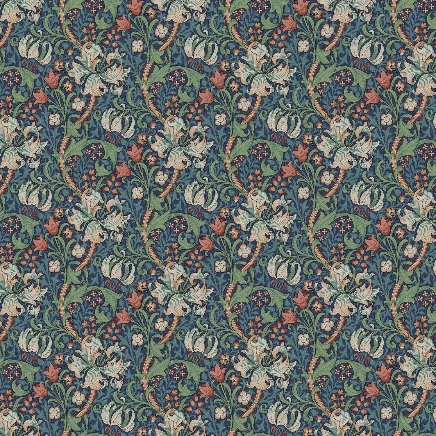 William Morris Design Coated Cotton Fabric | Waterproof Acrylic & Teflon Coated 100% Cotton 55" (140cm) Wide – Sold by the Meter