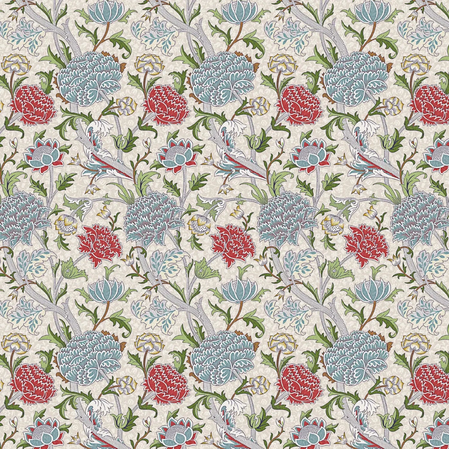 William Morris Design Coated Cotton Fabric | Waterproof Acrylic & Teflon Coated 100% Cotton 55