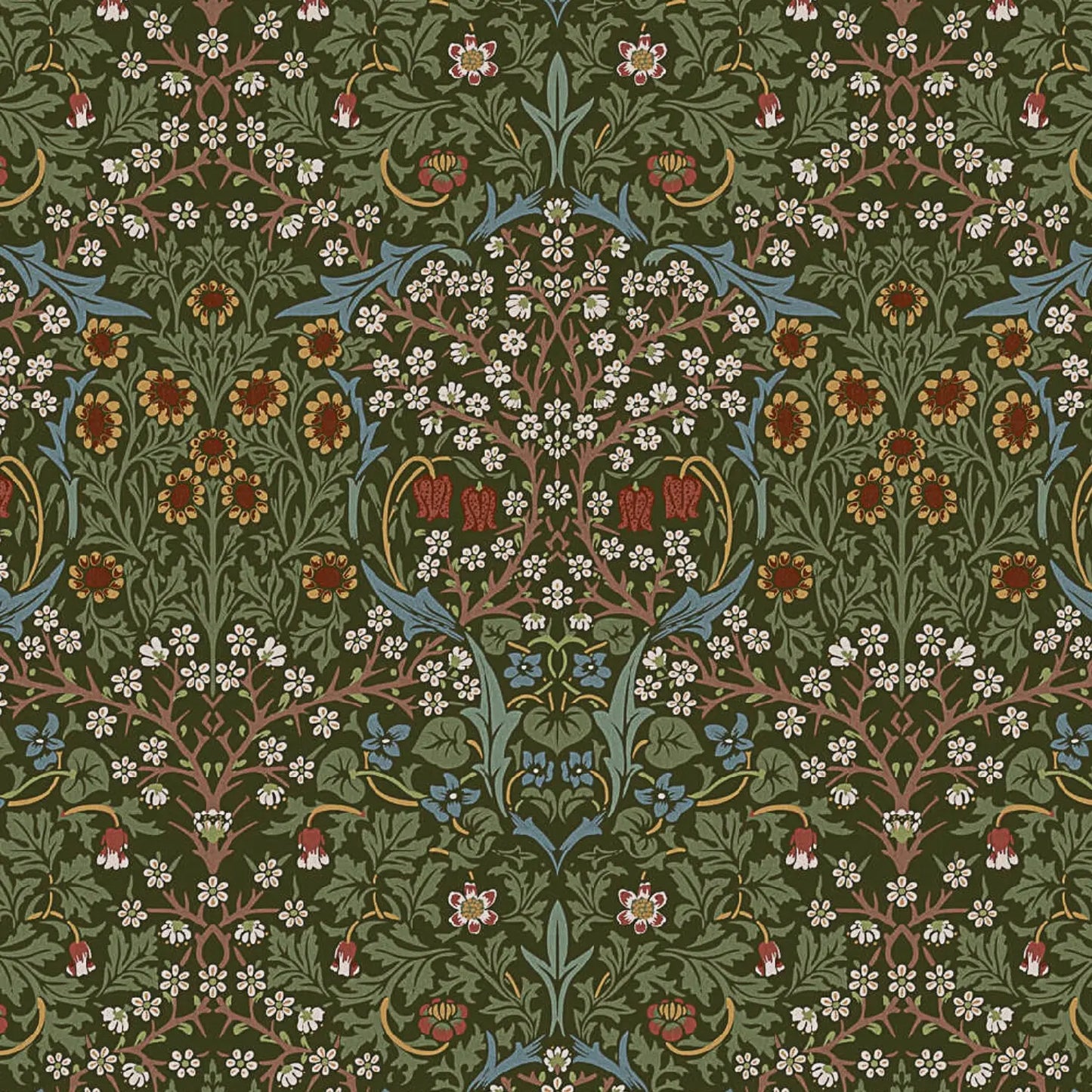 William Morris Design Coated Cotton Fabric | Waterproof Acrylic & Teflon Coated 100% Cotton 55" (140cm) Wide – Sold by the Meter