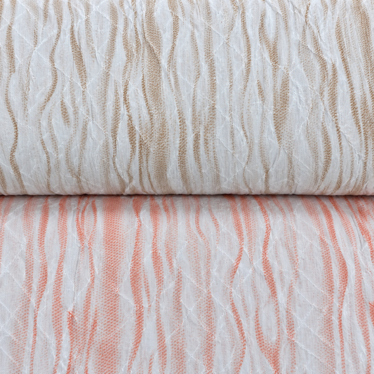 Abstract Stripe 100% Cotton Crush Fabric Crinkle Craft Dress Costume Material 50" By The Meter