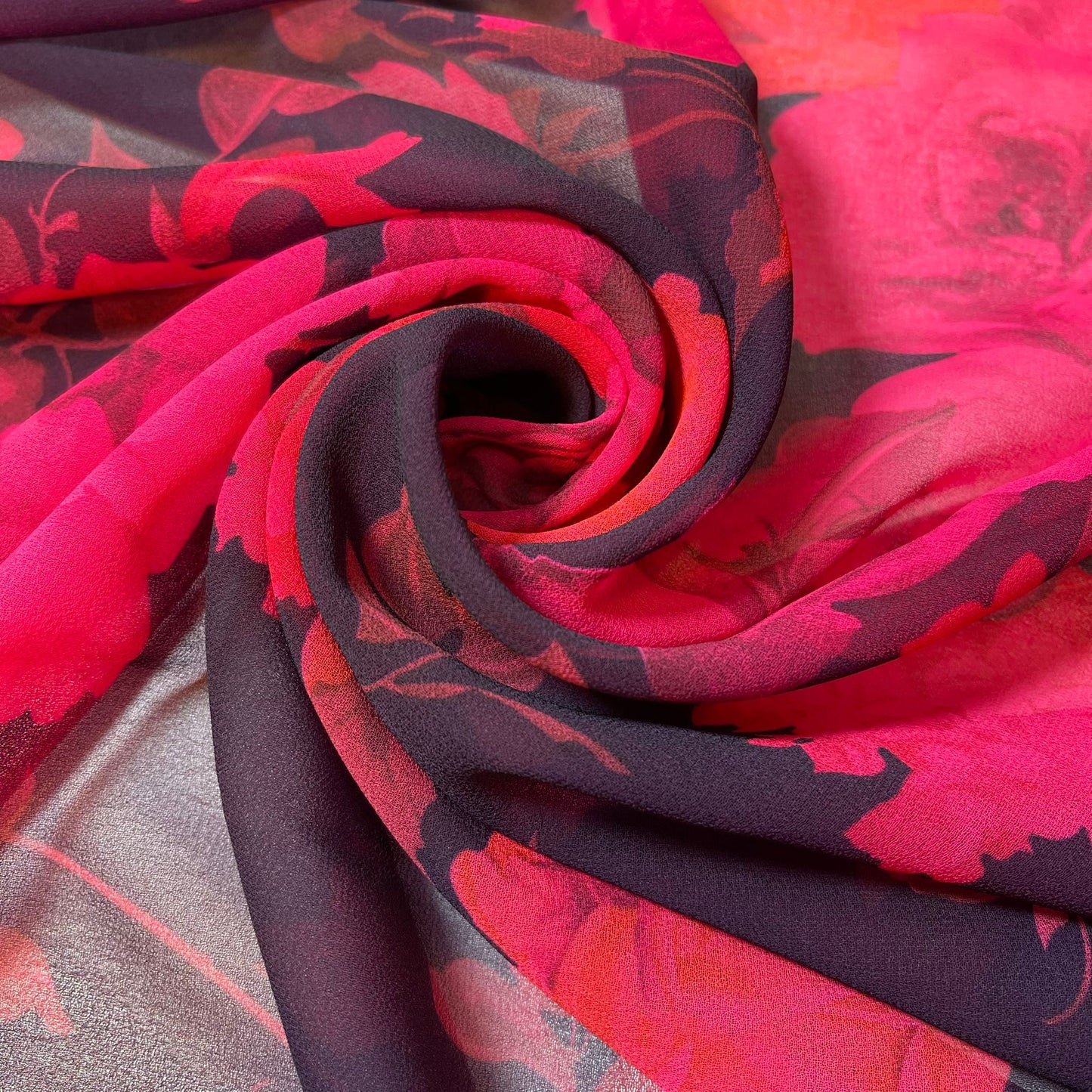 Floral Printed Polyester Georgette and Sheer Chiffon Fabric – Summer Dress Material