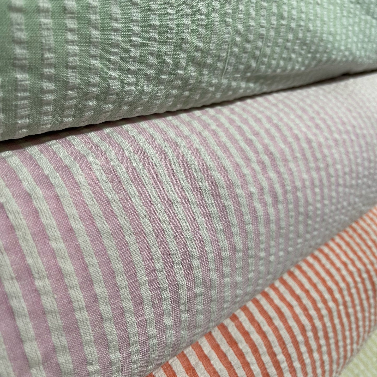 100% Cotton Seersucker Fabric Crush Stripe Costume Craft Dress Material 44"
