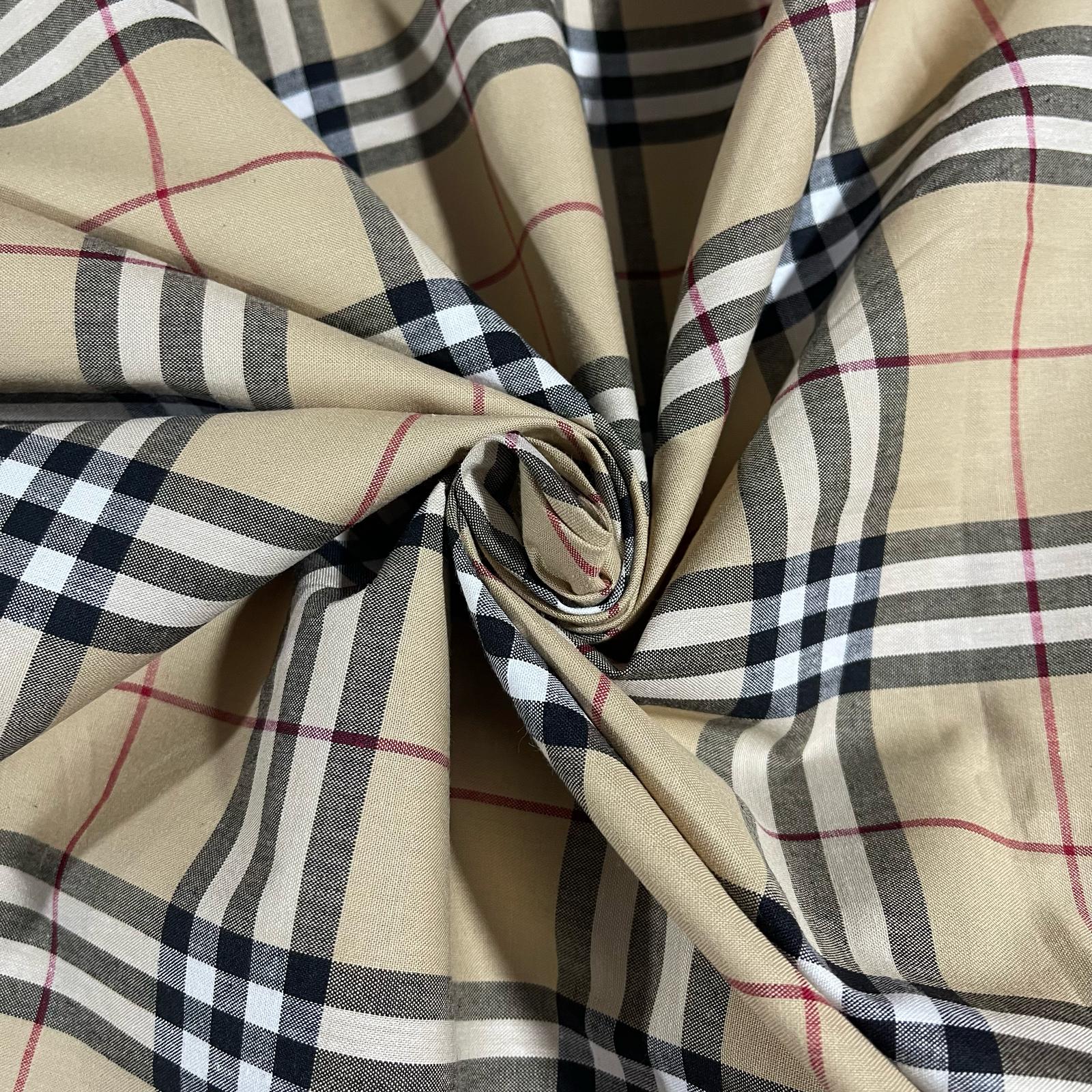 100% Cotton Designer Inspired Fabric – Classic Check & Plaid Patterns, 58