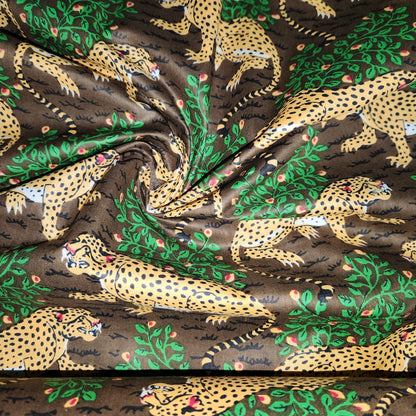 100 % Cotton Jungle Cats Leopards Tropical Jungle Material Dress Craft Quilting Fabric 44" Wide