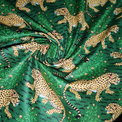 100 % Cotton Jungle Cats Leopards Tropical Jungle Material Dress Craft Quilting Fabric 44" Wide