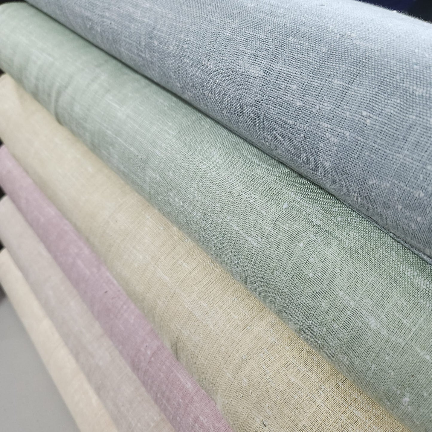 100% Natural Cotton Linen Fabric Soft Mélange Dress Craft Quilting Material 44"
