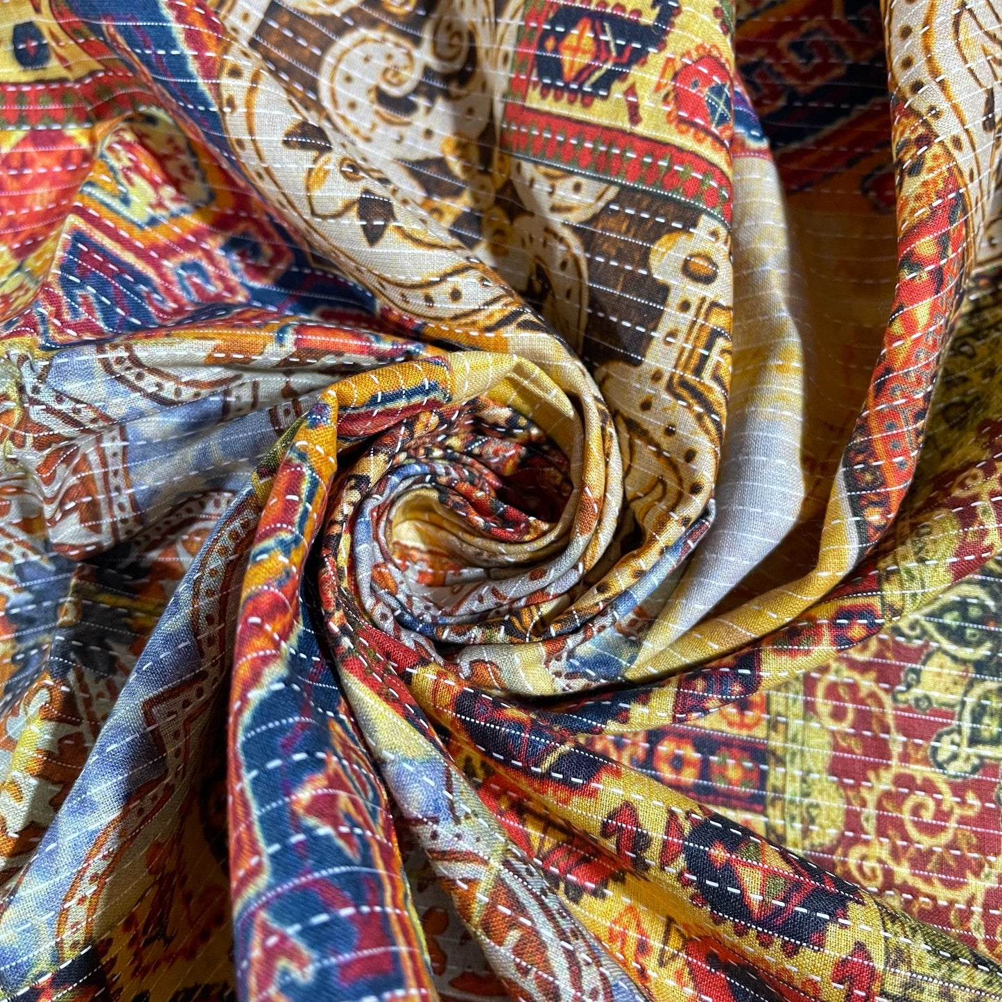 Kantha Batik Cotton Fabric Material Blind Curtain Craft Dress Material 44" Wide