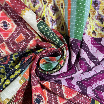 Kantha Batik Cotton Fabric Material Blind Curtain Craft Dress Material 44" Wide