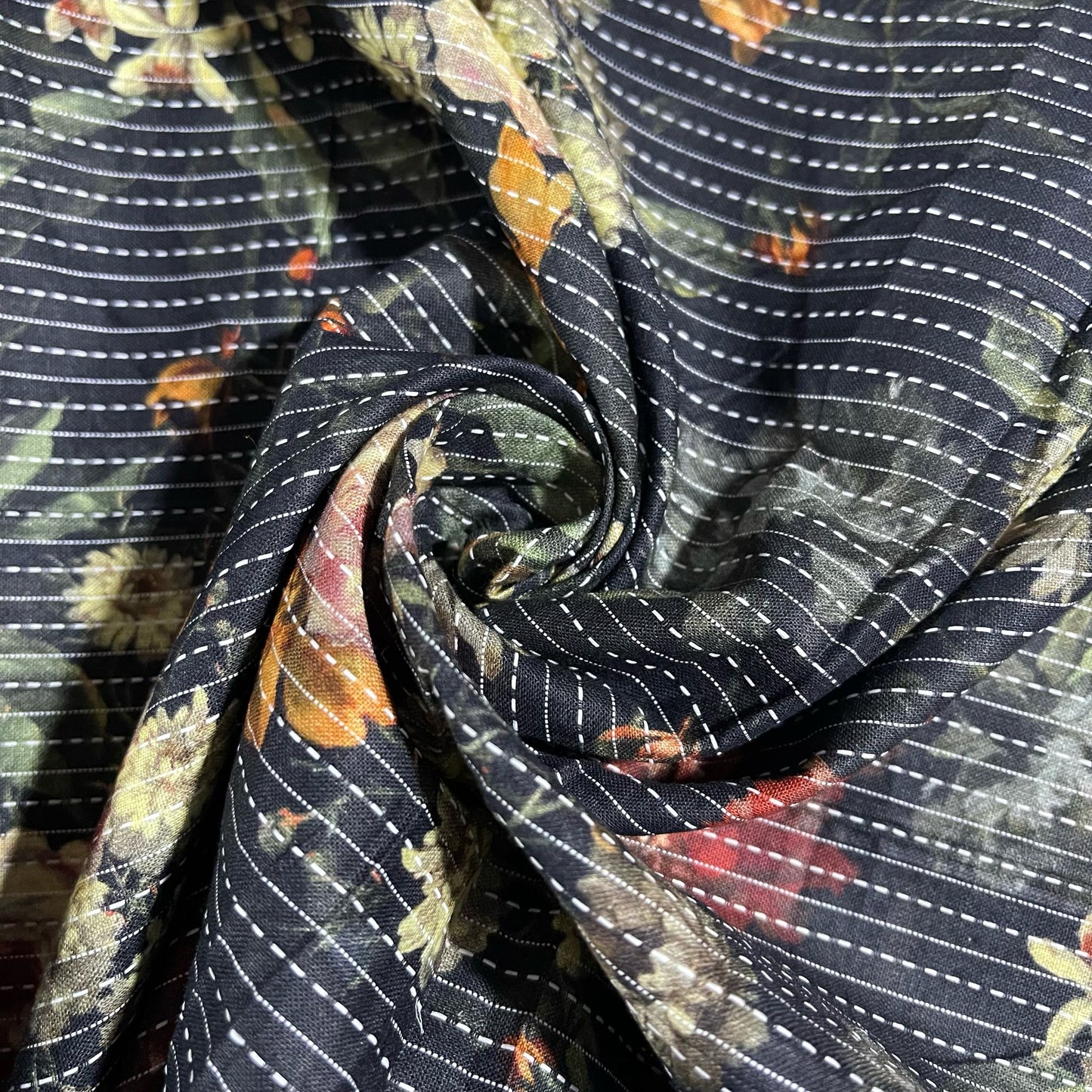 Kantha Batik Cotton Fabric Material Blind Curtain Craft Dress Material 44" Wide