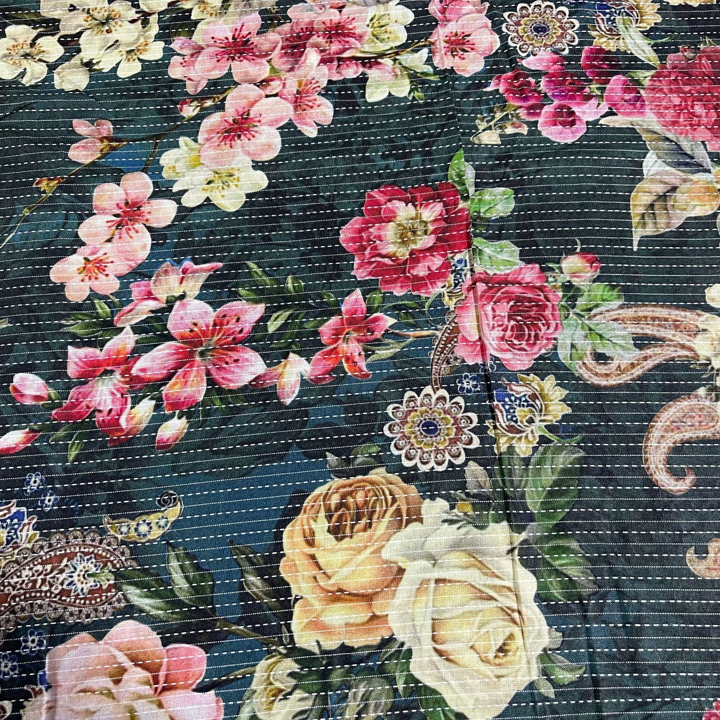 Kantha Batik Cotton Fabric Material Blind Curtain Craft Dress Material 44" Wide