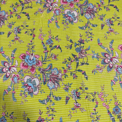 Kantha Batik Cotton Fabric Material Blind Curtain Craft Dress Material 44" Wide