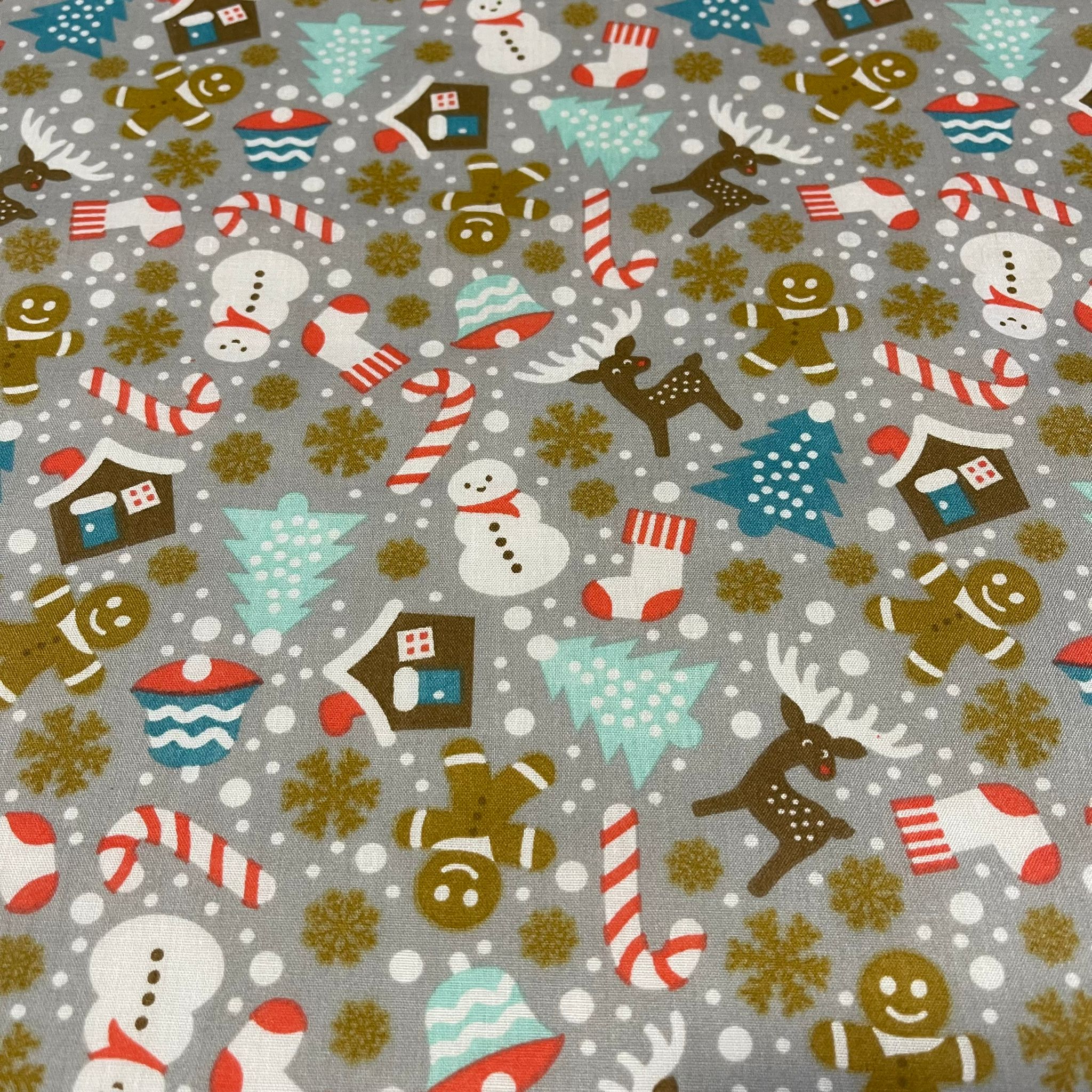 Polycotton Festive Christmas Décor Dress Craft Fabric Xmas Material 44