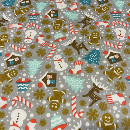 Polycotton Festive Christmas Décor Dress Craft Fabric Xmas Material 44" Wide By The Meter