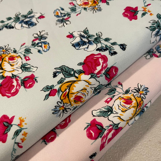 Roses Cotton Sateen Stretch Woven Fabric | Dress, Craft & Costume Material 58" (147cm) Wide – Sold by the Meter