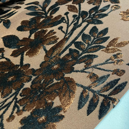 Premium Velvet Velour Floral Devore Dress Craft Fabric Material 58" By The Meter