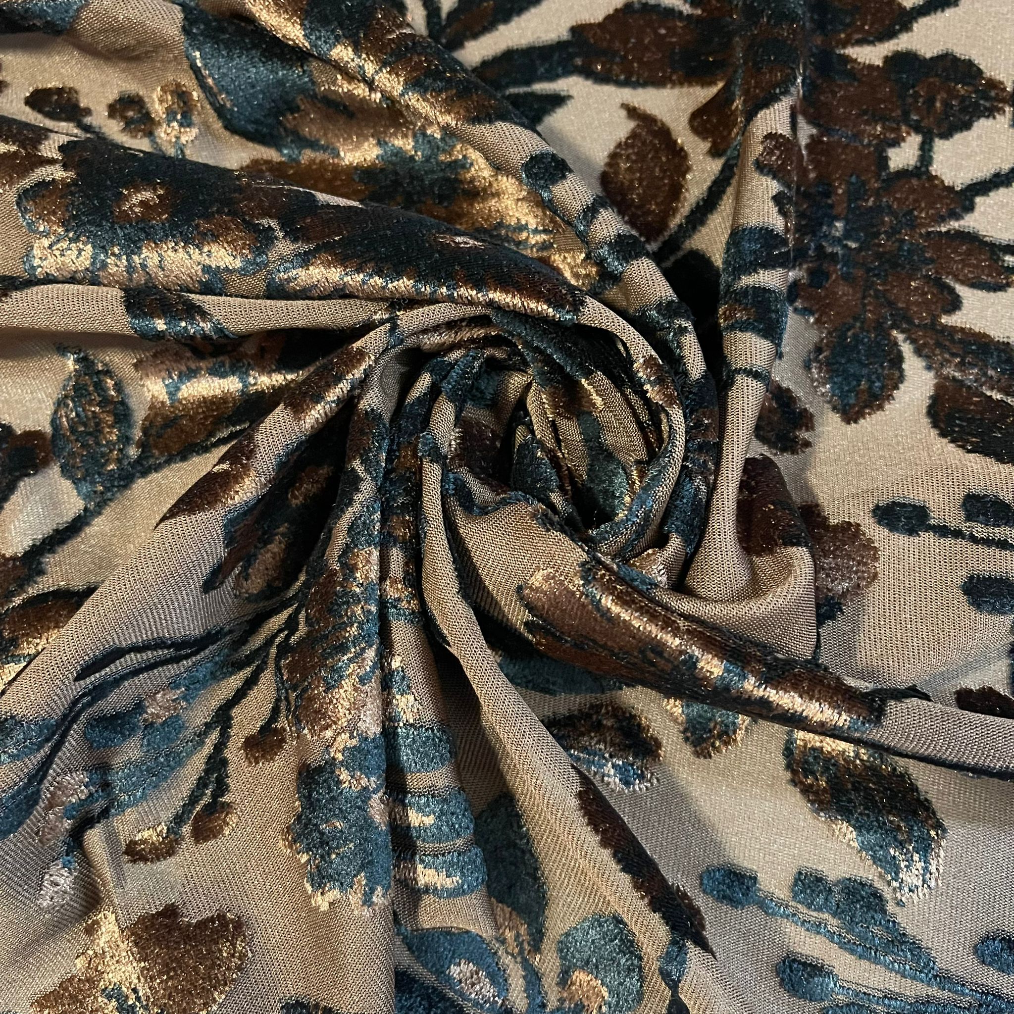 Premium Velvet Velour Floral Devore Dress Craft Fabric Material 58