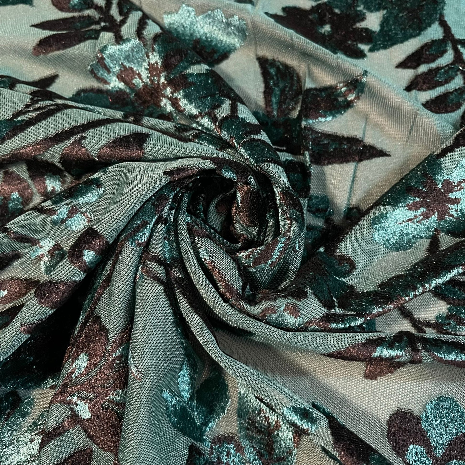 Premium Velvet Velour Floral Devore Dress Craft Fabric Material 58" By The Meter