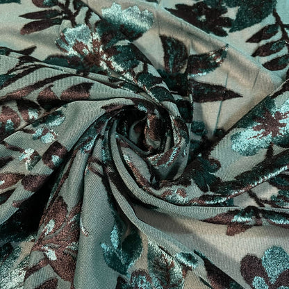 Premium Velvet Velour Floral Devore Dress Craft Fabric Material 58" By The Meter