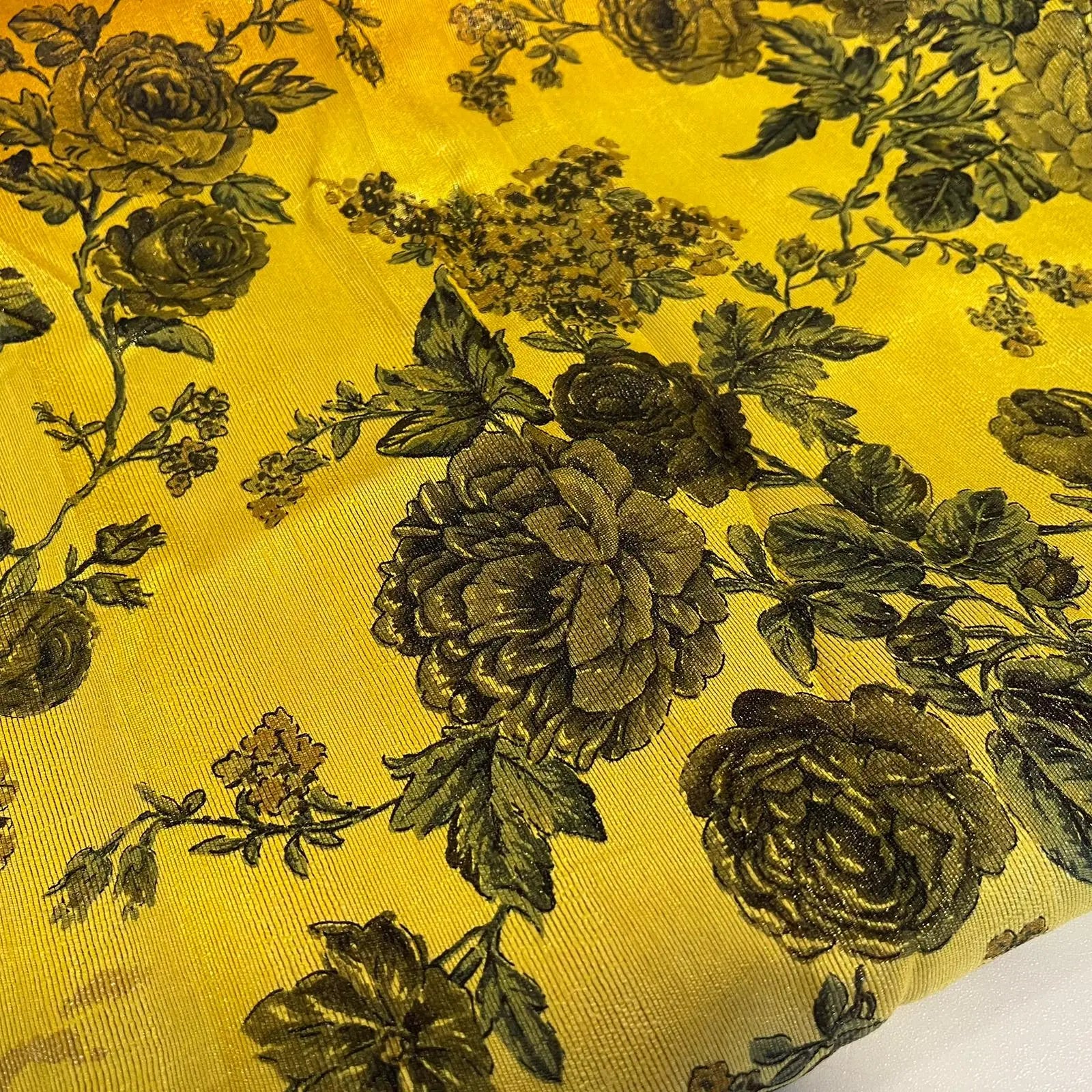 Floral Multi-Tone Polyester Raw Silk Fabric | 44" (112cm) Wide Dressmaking, Craft & Quilting Material – Sold by the Metre