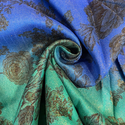 Floral Multi-Tone Polyester Raw Silk Fabric | 44" (112cm) Wide Dressmaking, Craft & Quilting Material – Sold by the Metre