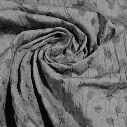 Brown Polka 100% Cotton Crush Fabric Crinkle Craft Dress Costume Material 50 " By The Meter