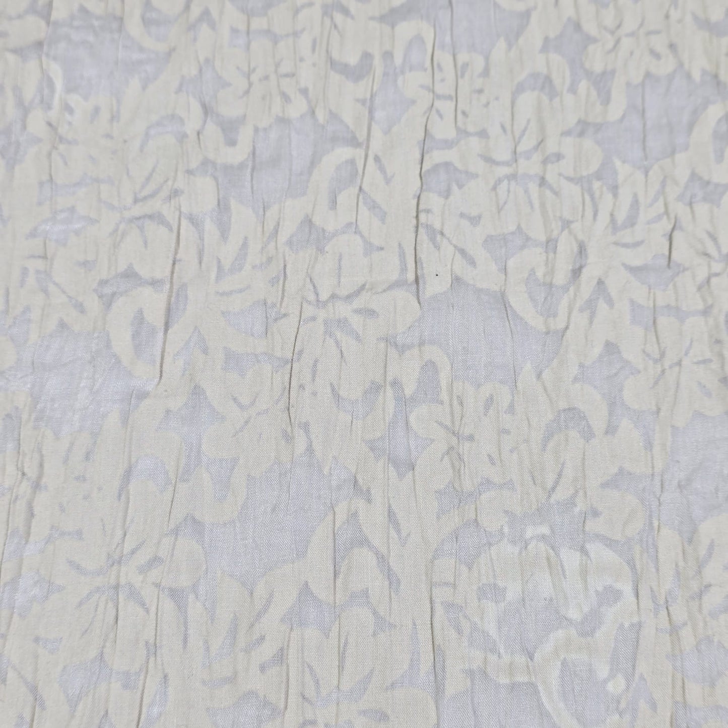 Beige Floral  100% Cotton Crush Fabric Crinkle Craft Dress Costume Material 50 " By The Meter