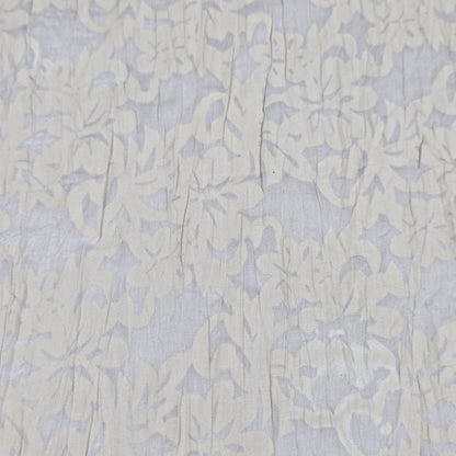 Beige Floral  100% Cotton Crush Fabric Crinkle Craft Dress Costume Material 50 " By The Meter