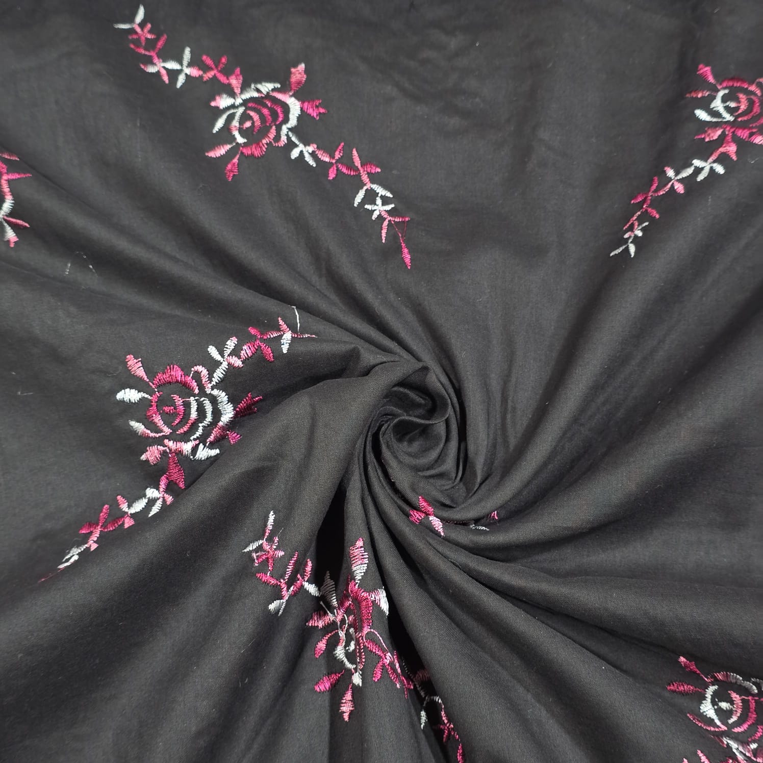 Luxury Embroidered Cotton Lawn Fabric Floral Dress Making Craft Material 58