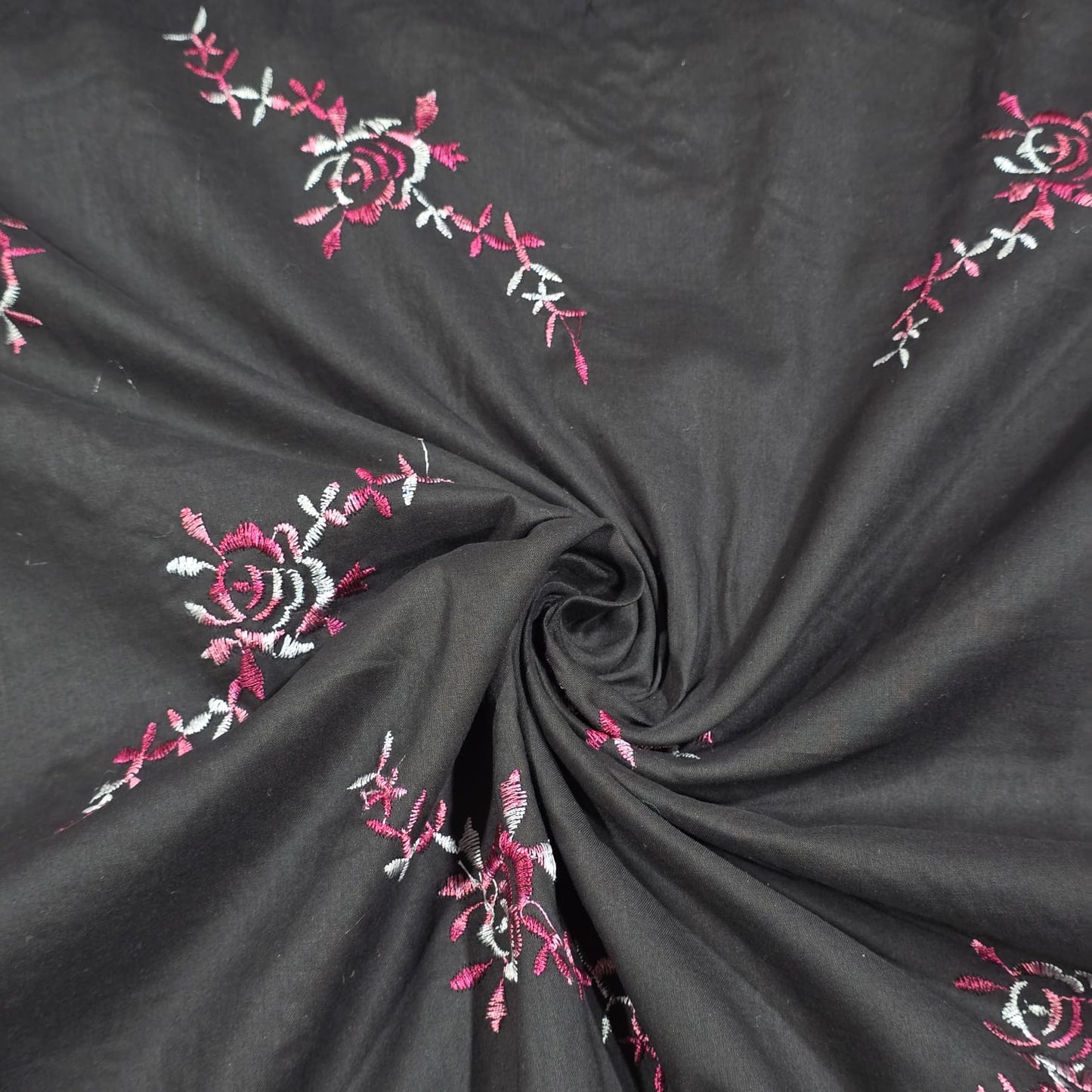 Luxury Embroidered Cotton Lawn Fabric Floral Dress Making Craft Material 58" Wide Sold By The Metre