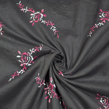 Luxury Embroidered Cotton Lawn Fabric Floral Dress Making Craft Material 58" Wide Sold By The Metre