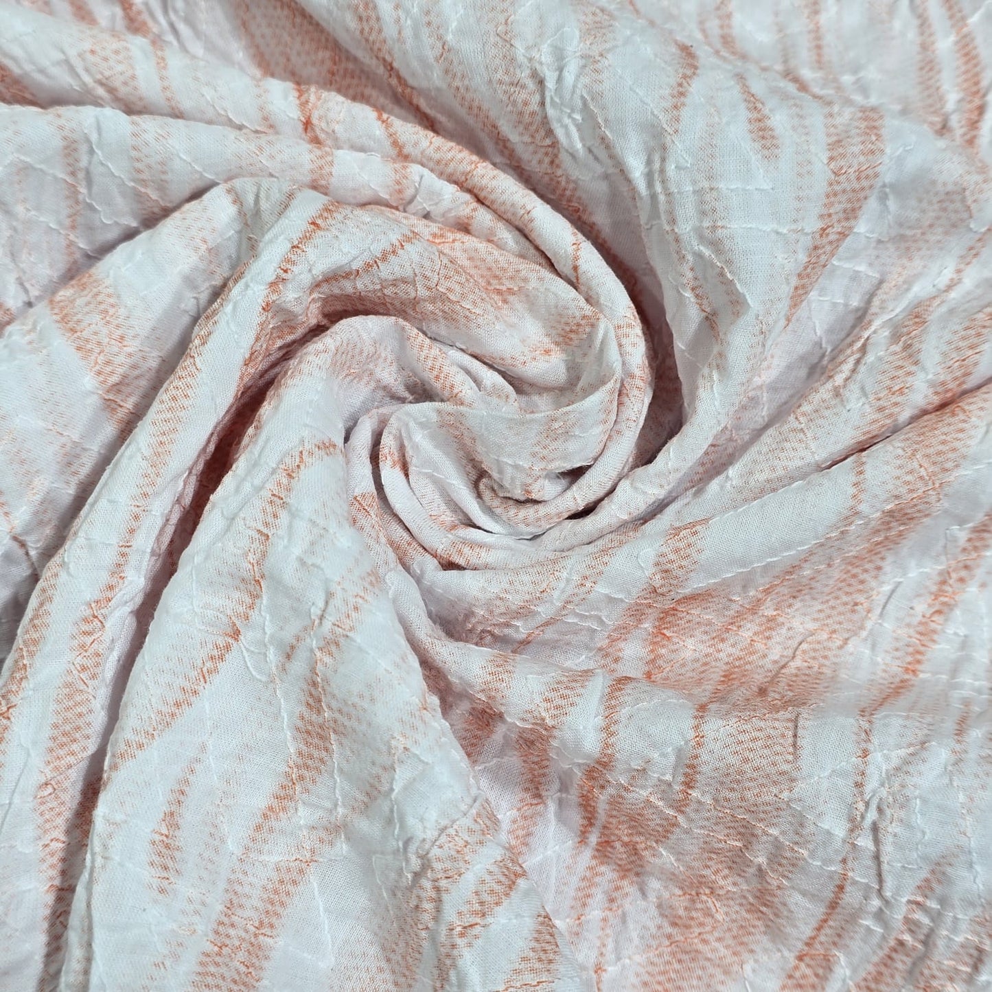 Abstract Stripe 100% Cotton Crush Fabric Crinkle Craft Dress Costume Material 50" By The Meter
