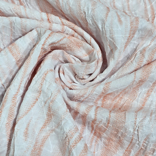 Abstract Stripe 100% Cotton Crush Fabric Crinkle Craft Dress Costume Material 50" By The Meter