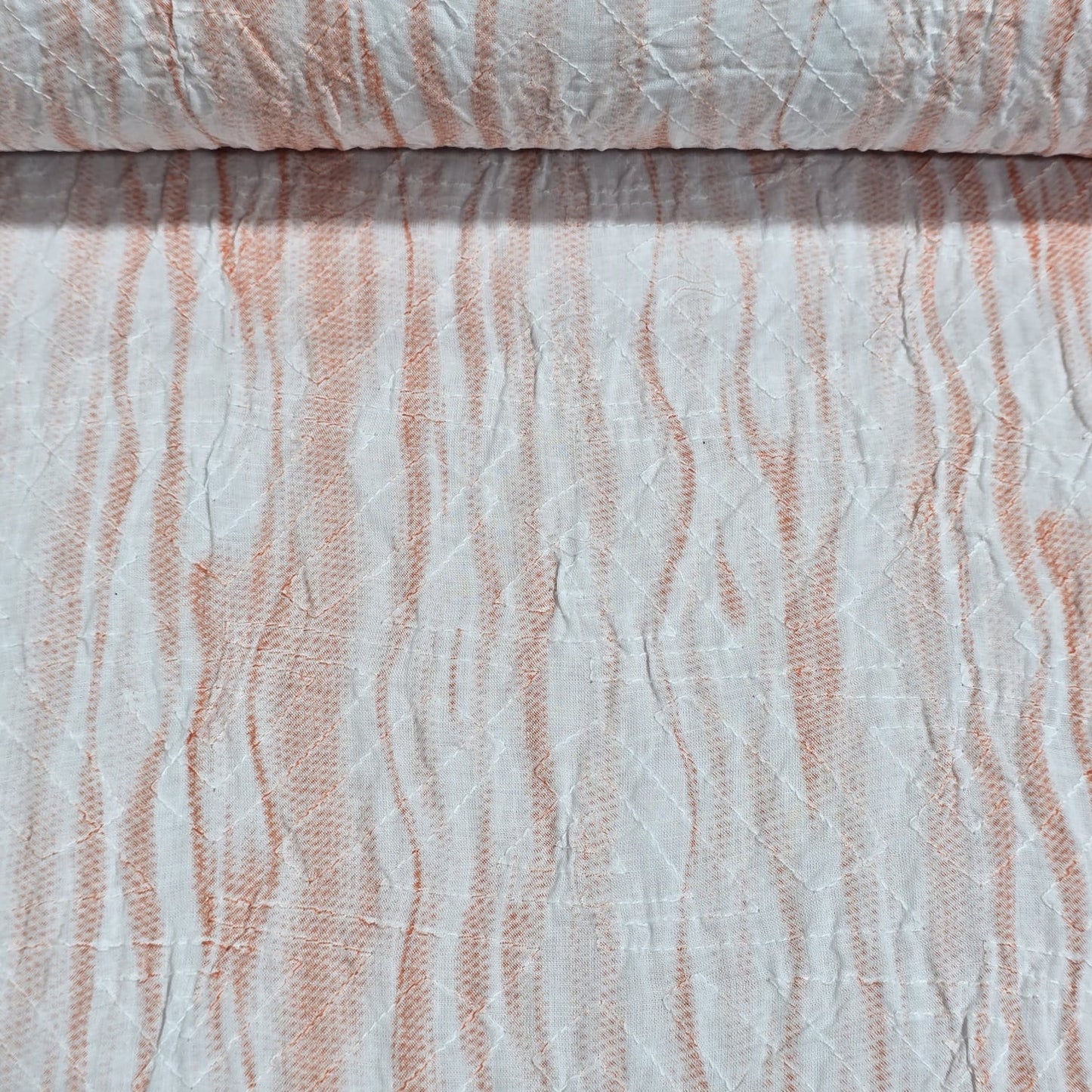 Abstract Stripe 100% Cotton Crush Fabric Crinkle Craft Dress Costume Material 50" By The Meter