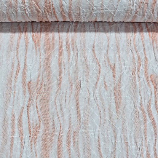Abstract Stripe 100% Cotton Crush Fabric Crinkle Craft Dress Costume Material 50" By The Meter