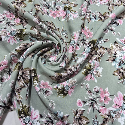 Viscose Challis Print Fabric 58" By The Meter Soft Lightweight Material