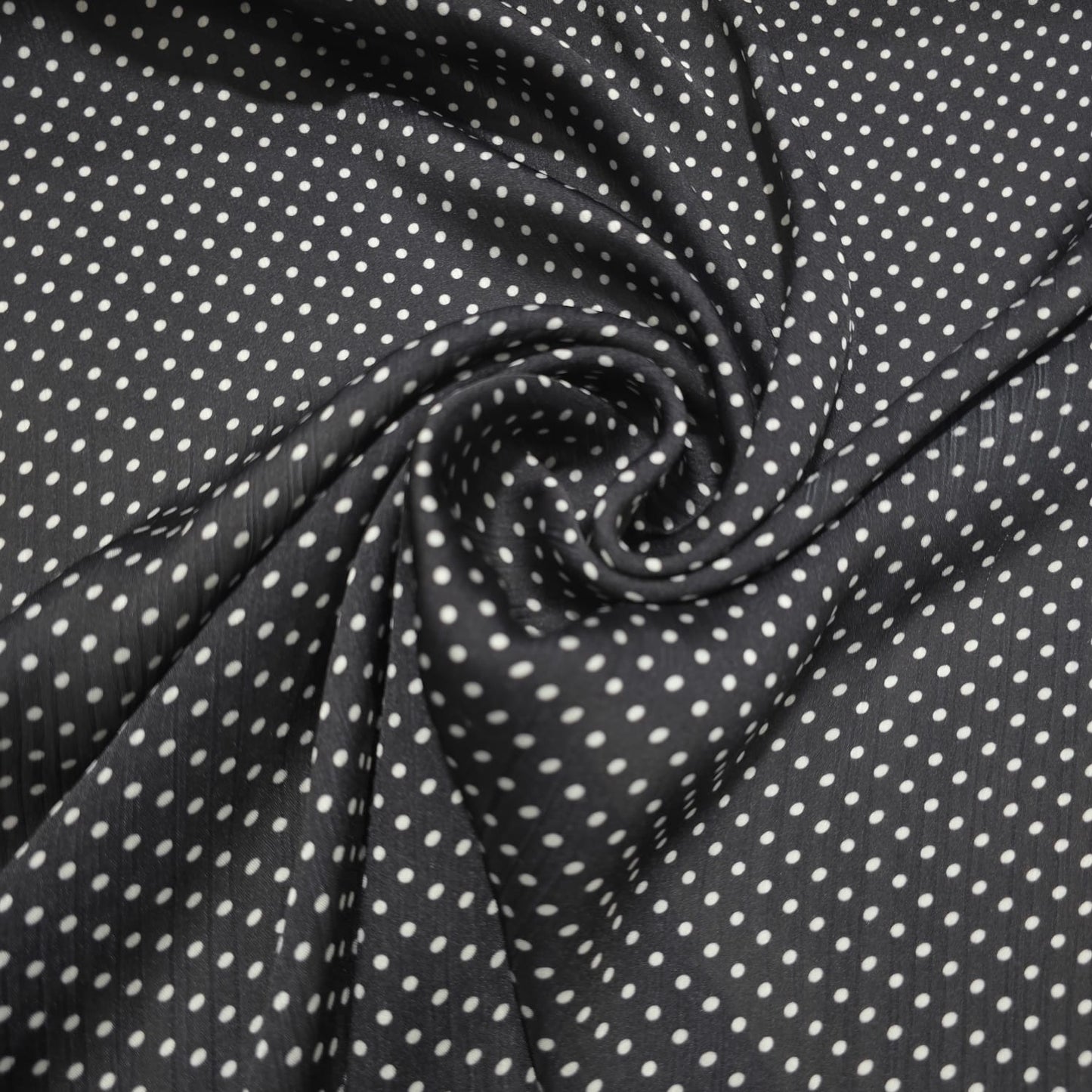 Yoryu Crinkle Satin Fabric 58" Wide Sold by the Metre | Polka Dot & Floral Dressmaking Fabric